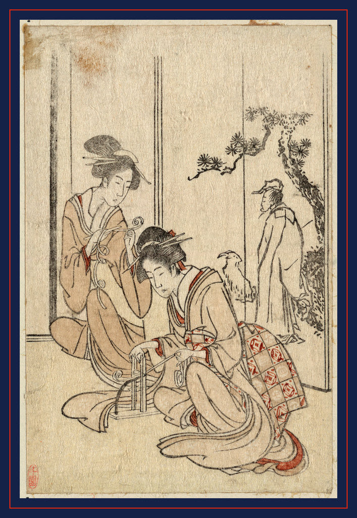 Detail of Motoyui o tsukuru musume by Anonymous