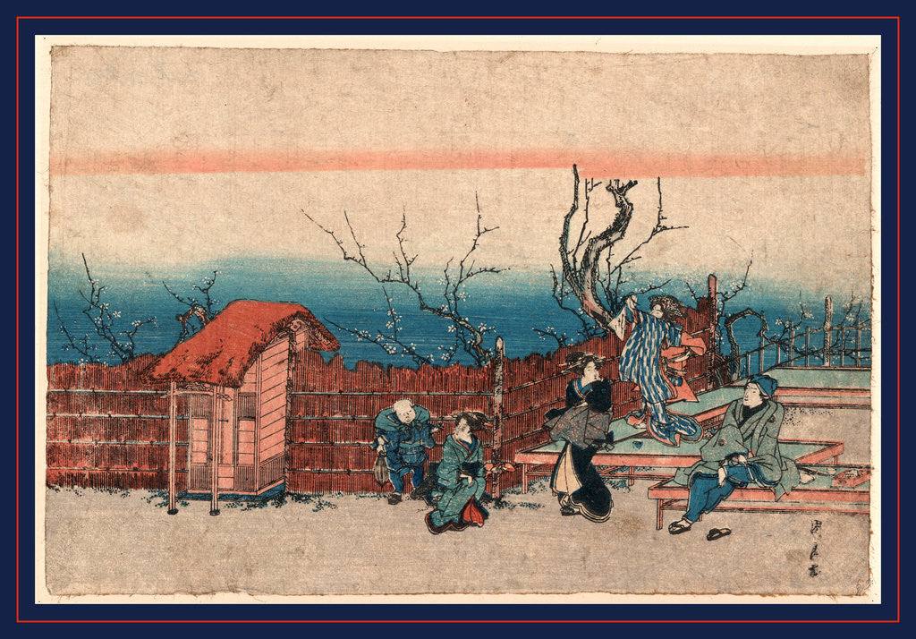 Detail of Kameido umeyashiki, Villa at Kameido by Utagawa Kunitora