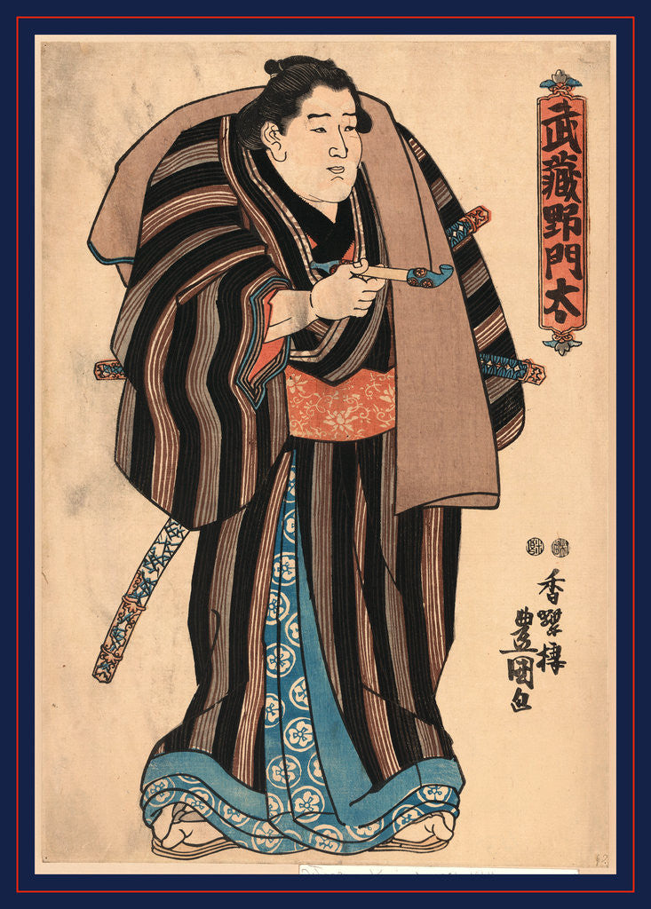 Detail of Musashi no Monta, The sumo wrestler Musashino Monta by Utagawa Toyokuni