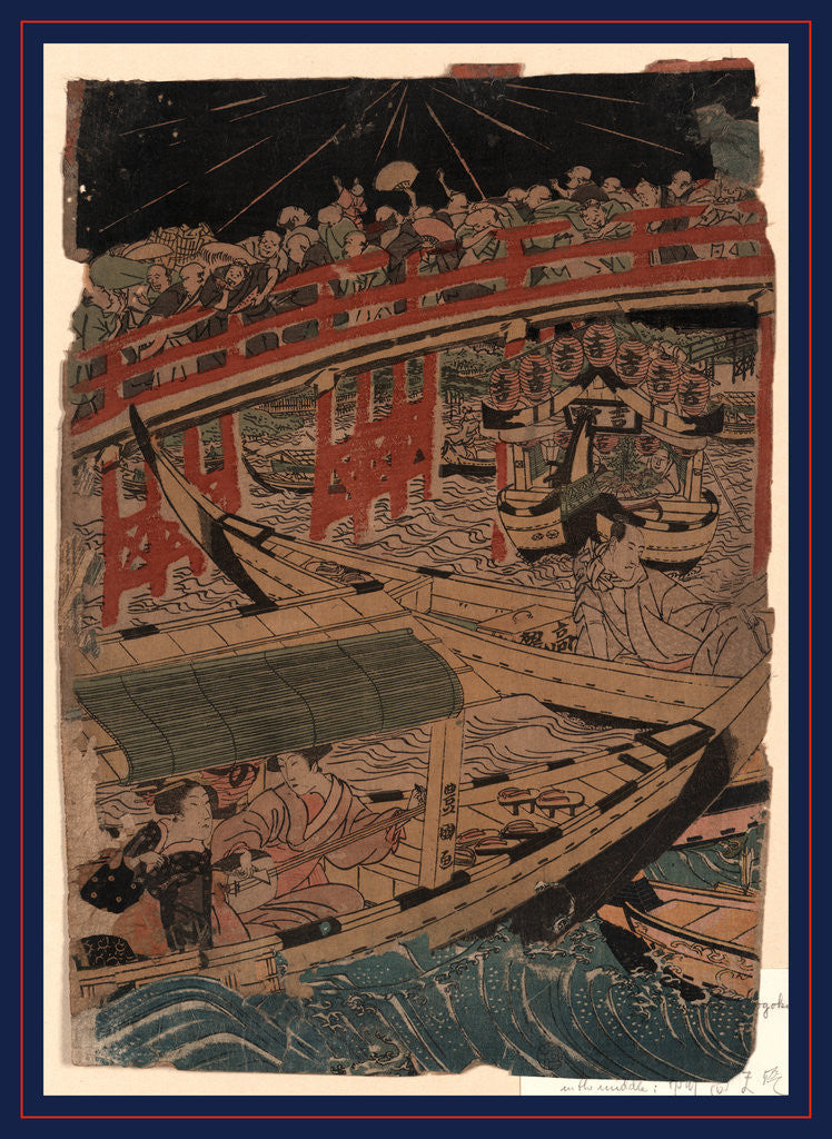Detail of Sumidagawa Funaasobi, Boating on the Sumida River by Anonymous