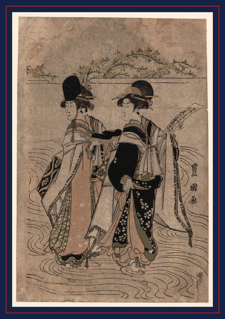 Detail of Yatsushi ide no tamagawa, A modern version of the Ide Jewel River by Utagawa Toyokuni
