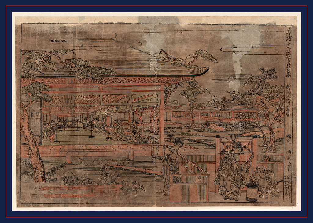 Detail of Ukie junidan kangen no zu, Perspective picture of the twelve movements of a musical performance by Utagawa Toyoharu