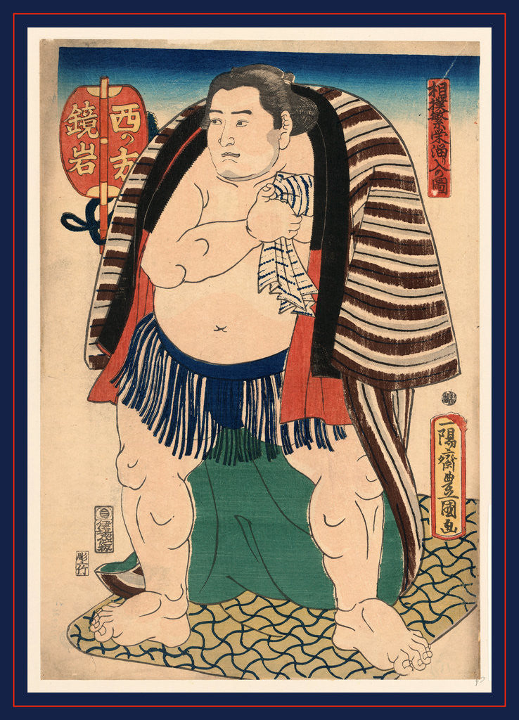 Detail of Nishi no kata Kagamiiwa, The sumo wrestler Kagamiiwa of the West Side by Utagawa Toyokuni