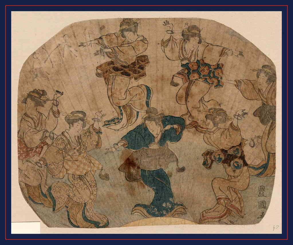 Detail of Odori enbu? no zu, Dance by Utagawa Toyokuni