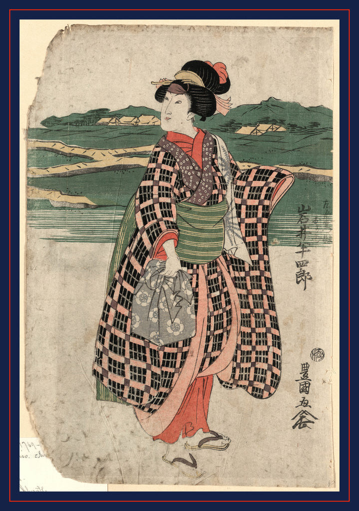Detail of Iwai Hanshiro no Sagoemon musume Oyone, The actor Iwai Hanshiro in the role of Sagoemon's daughter Oyone by Utagawa Toyokuni