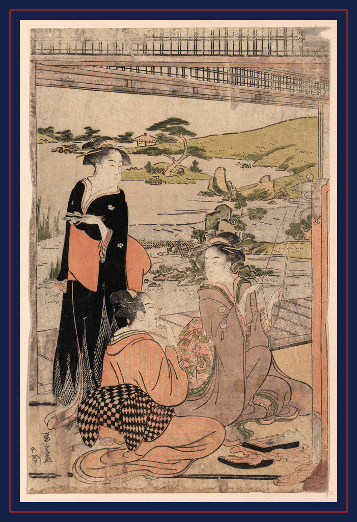 Detail of Three Women Amusing Themselves Shooting Arrows by Anonymous