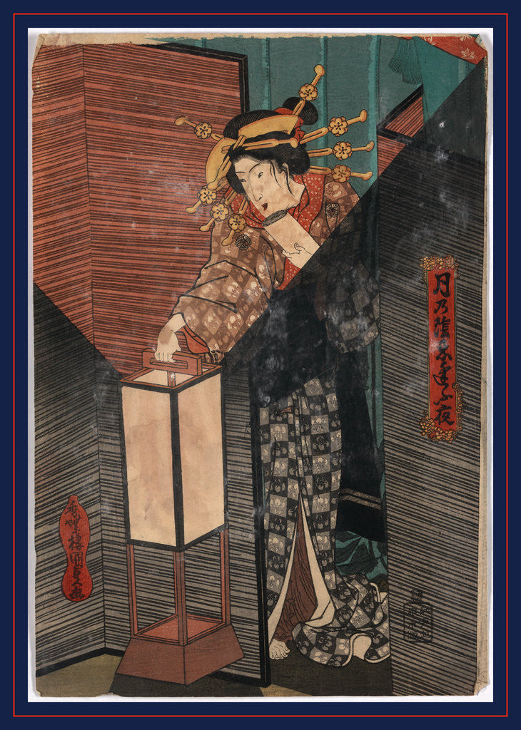 Detail of Andon, Lantern by Utagawa Toyokuni