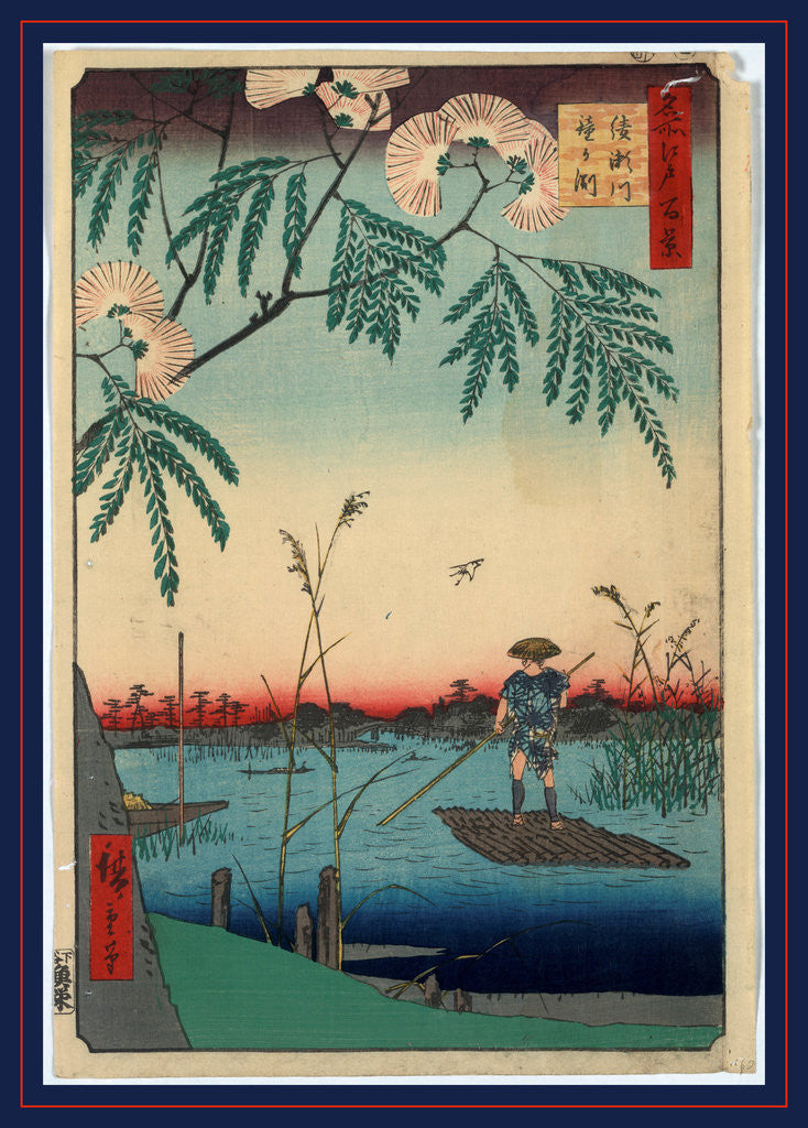 Detail of Ayasegawa kanegafuchi, Ayase River and Kanegafuchi by Ando Hiroshige