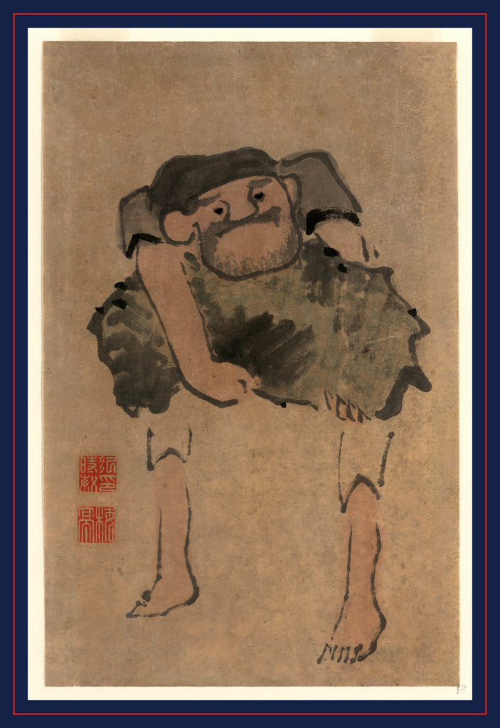 Detail of A Man Carrying a Large Object by Anonymous