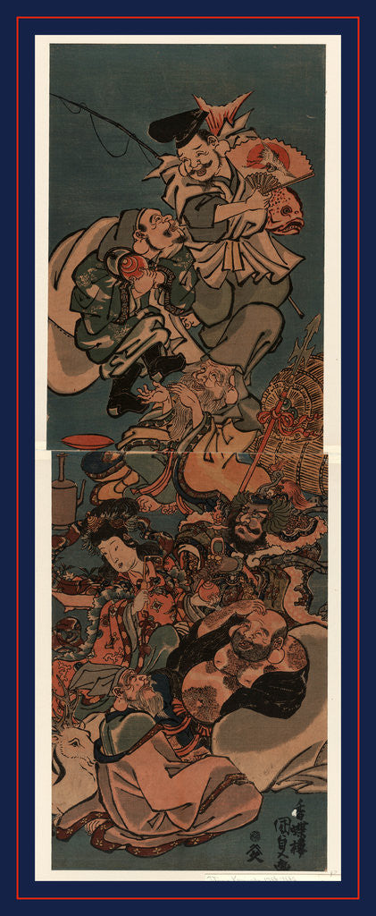 Detail of Shichifukujin, The seven gods of good luck by Utagawa Toyokuni