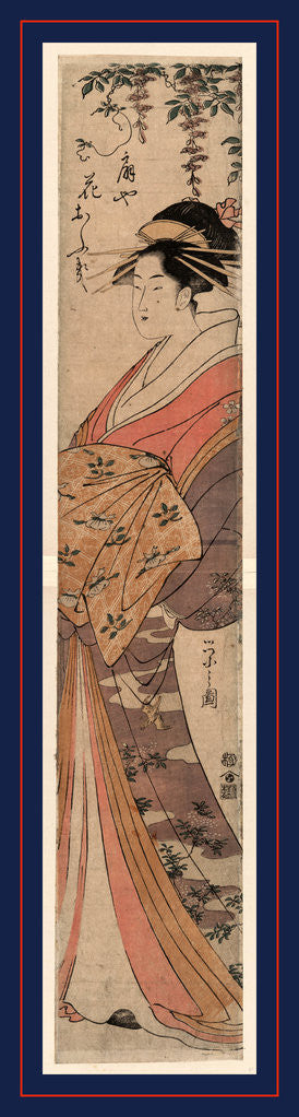 Detail of Ogiya hanaogi, The courtesan Hanaogi of the house of Ogi by Hosoda Eishi