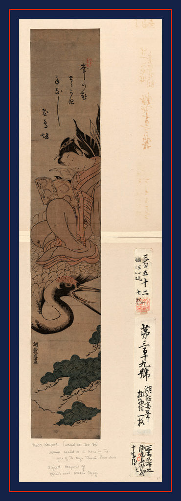 Detail of Yatsushi shi or hi?chobo, A modern view of the Chinese immortal Hichobo by Isoda Koryusai