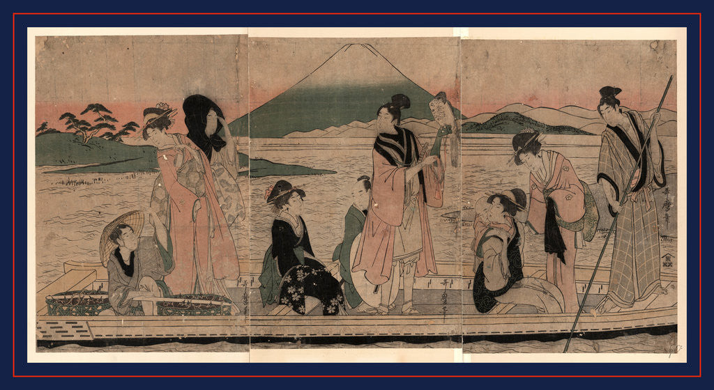 Detail of Ichi fuji ni taka san nasubi, First dream: fuji, hawks, and eggplants by Kitagawa Utamaro