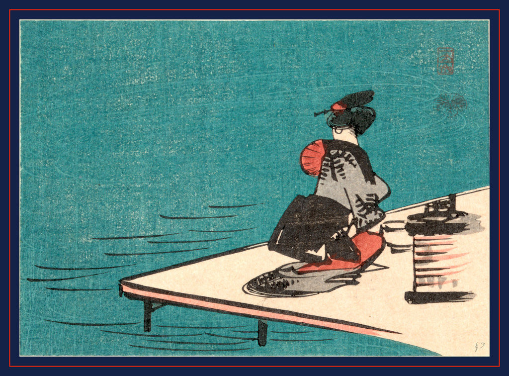 Detail of Woman(?) Sitting on a Deck above Swirling Waters. by Anonymous