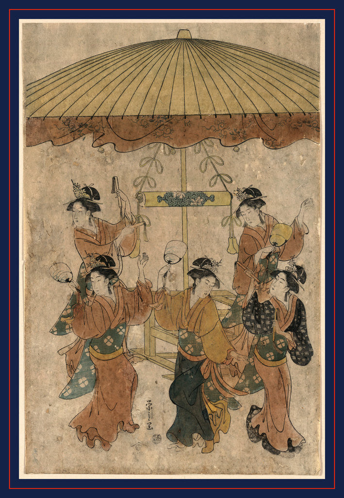 Detail of Sumiyoshi odori, Sumiyoshi dance by Hosoda Eishi