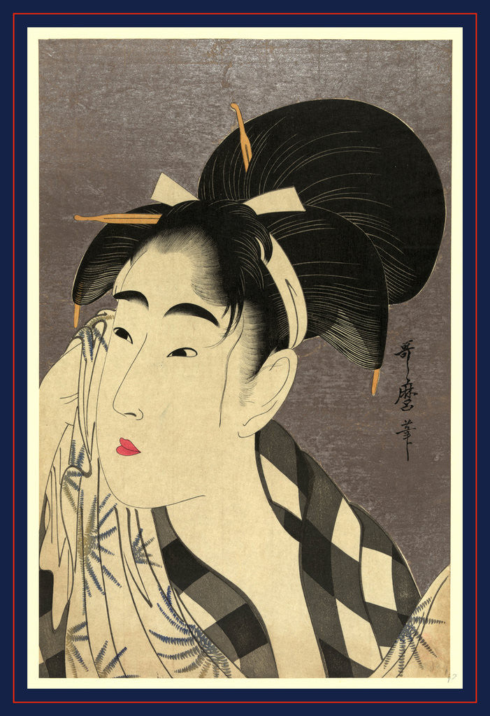 Detail of Head-and-Shoulders Portrait of a Young Woman Wiping Her Face by Anonymous