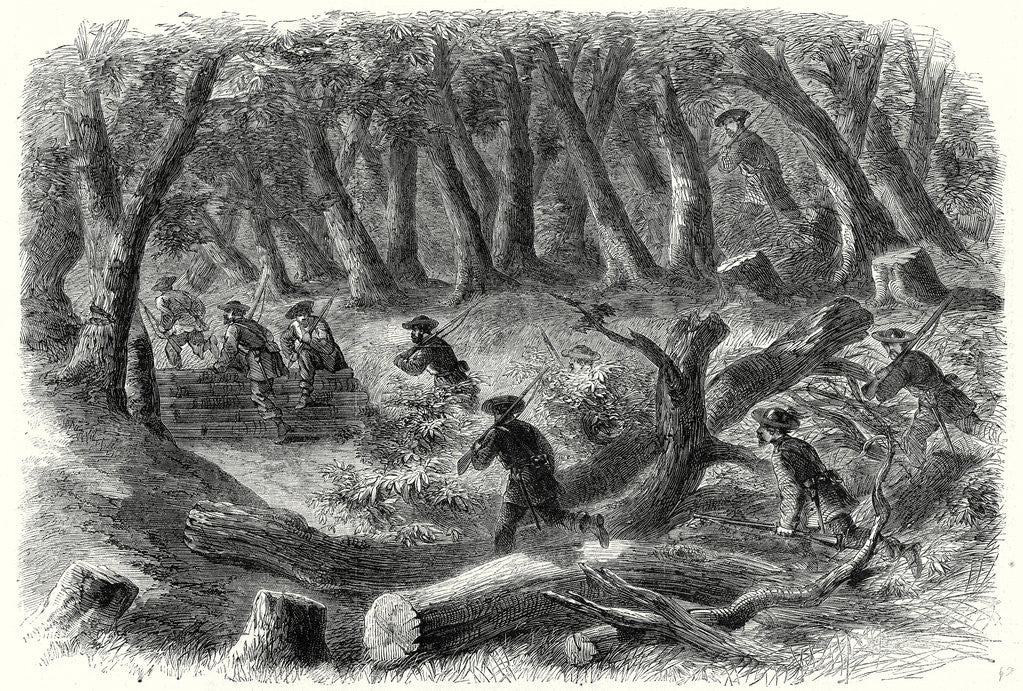 Detail of The Civil War in America: Carolinian Pickets Flying Before the Advance of the Federal Troops on Fairfax 17 August 1861 by Anonymous