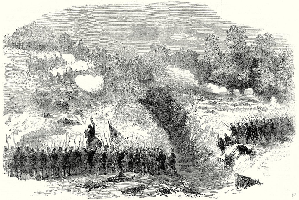 Detail of The Civil War in America: Attack on the Confederate Batteries at Bull Run by the 27th and 14th New York Regiments 17 August 1861 by Anonymous