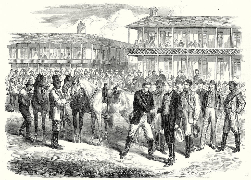 Detail of End of the American Civil War the Last Days of the Confederate Government Mr. Jefferson Davis Bidding Farewell to His Escort Two Days Before His Capture 22 July 1865 by Anonymous