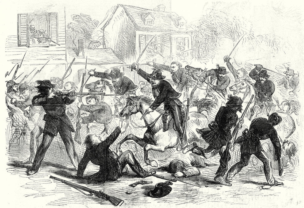Detail of The Civil War in America Gallant Charge of Federal Cavalry Into Fairfax Courthouse Virginia 22 June 1861 by Anonymous