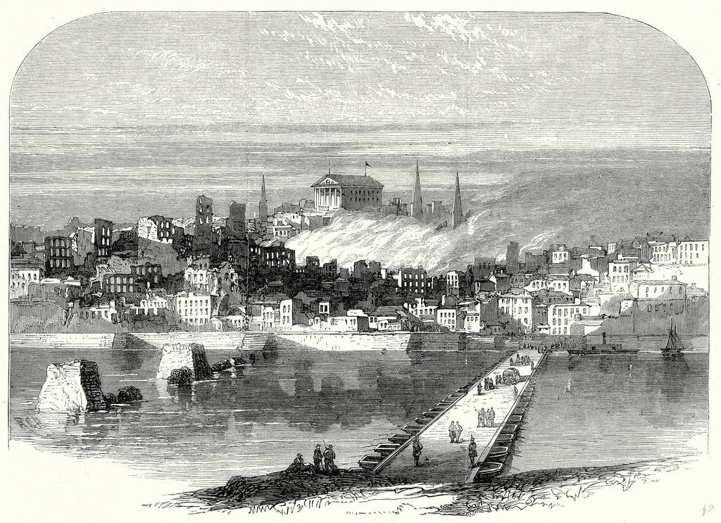 Detail of The Civil War in America: Richmond Virginia after Its Conquest the City of Richmond from the James River 20 May 1865 by Anonymous