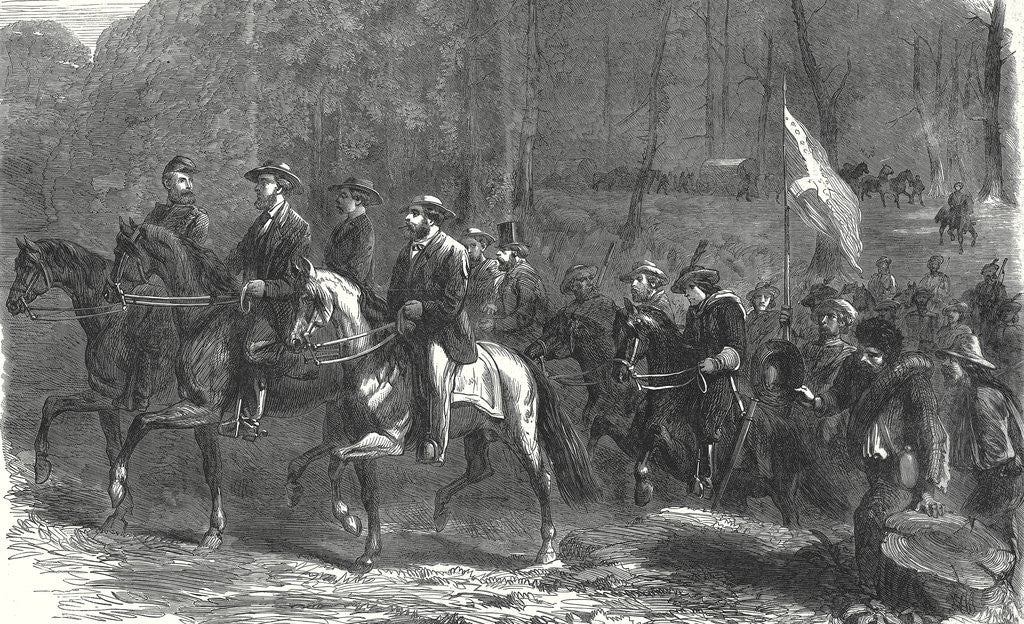 Detail of End of the American Civil War Flight of President Jefferson Davis and His Ministers Over the Georgia Ridge Five Days Before His Capture 1 July 1865 by Anonymous