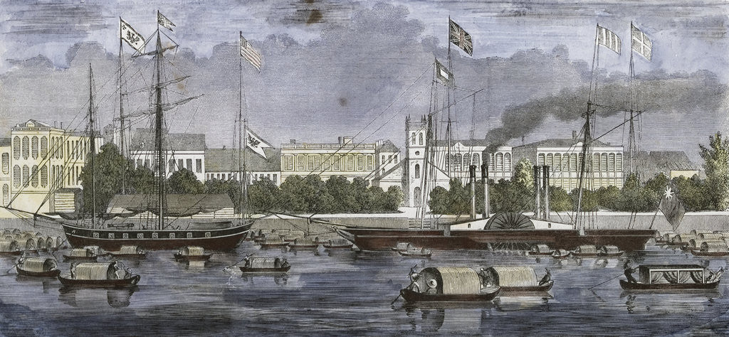 Detail of European Factories in Canton by Anonymous