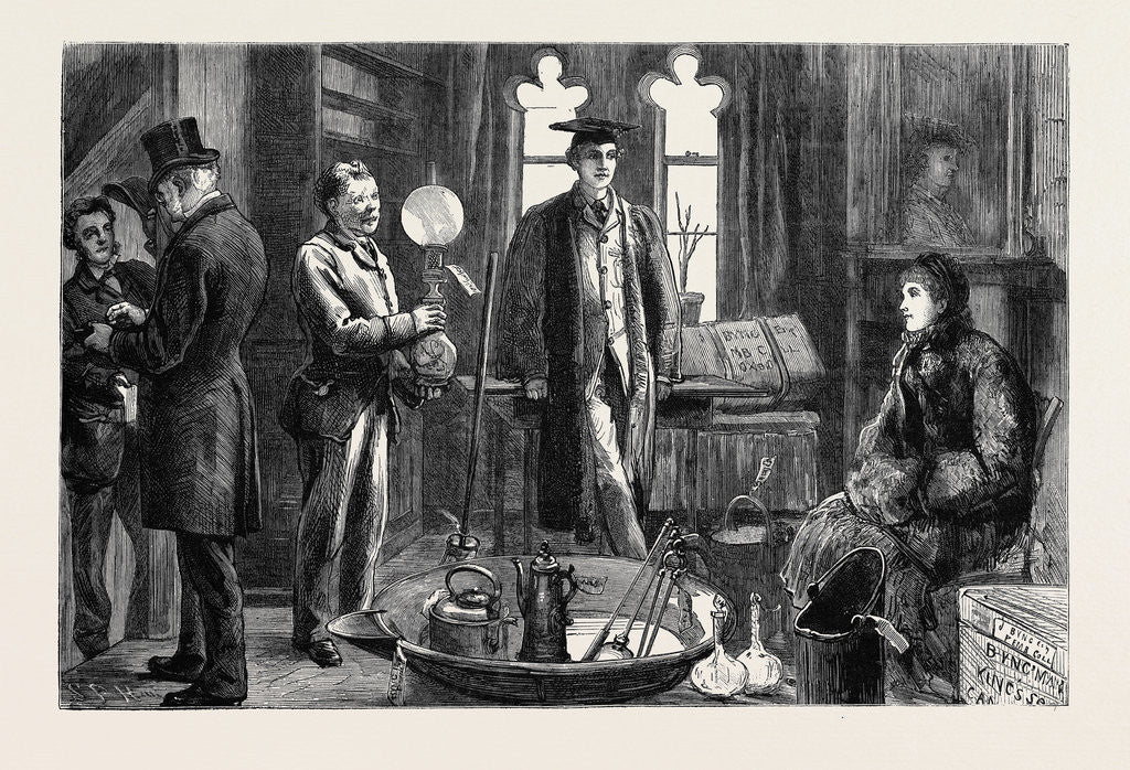 Detail of Oxford: The Freshman and His Parents, Beginning Residence: Arrival of Absolute Necessities by Anonymous