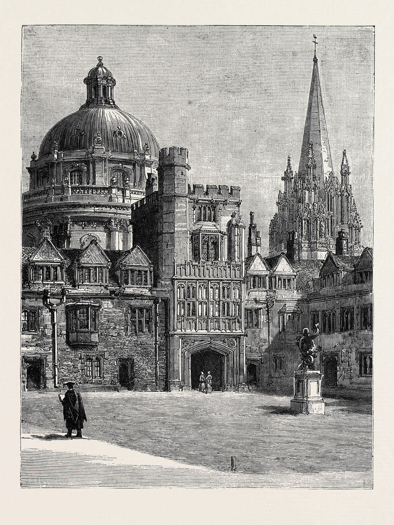 Detail of Oxford: St. Mary's Church, and the Radcliffe from the Quad at Brasenose by Anonymous