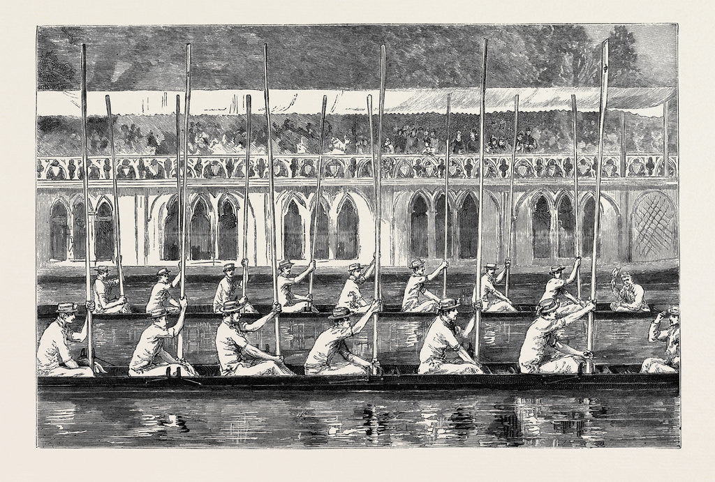 Detail of Oxford: Procession Night, the Boats Saluting the Head of the River in Front of the 'Varsity Barge by Anonymous