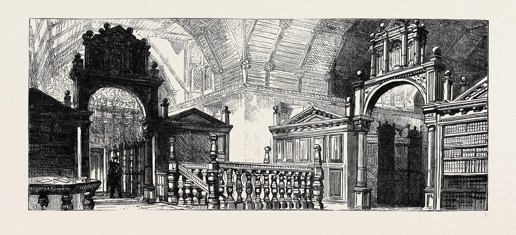 Detail of Oxford: Library, Merton College by Anonymous