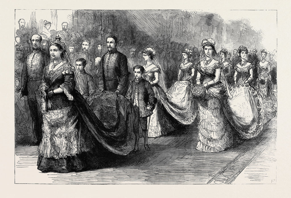 Detail of The Wedding Procession in St. George's Chapel: The Second Procession, Her Majesty the Queen and the Princess Beatrice by Anonymous