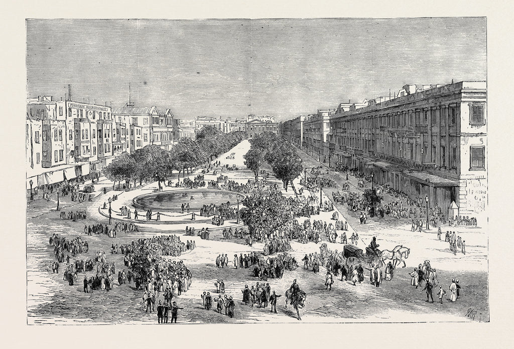 Detail of The Crisis in Egypt: The Great Square, Alexandria, Scene of the Recent Rising against the European Inhabitants by Anonymous