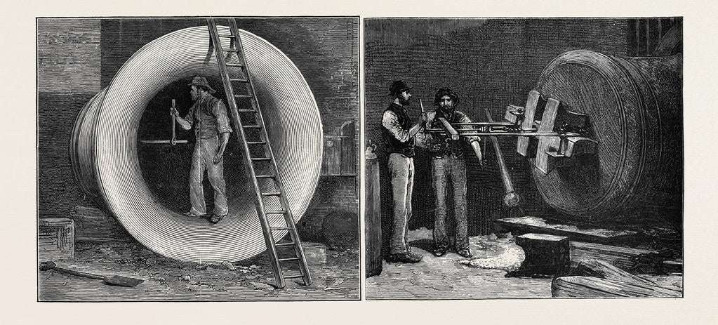 Detail of Great Paul: The New Bell for St. Paul's Cathedral: Boring for the Clapper-Bolt from the Inside, Boring for the Clapper-Bolt from the Outside by Anonymous