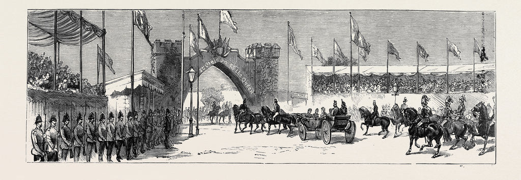 Detail of The Queen's Visit to Epping Forest: The Royal Procession Leaving Chingford Station by Anonymous