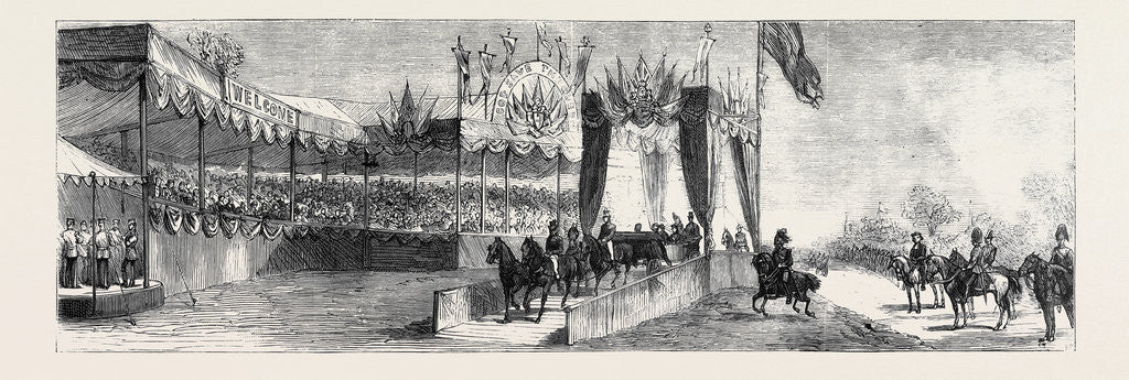 Detail of The Queen's Visit to Epping Forest: The Grand Stand and Pavilion at High Beech by Anonymous