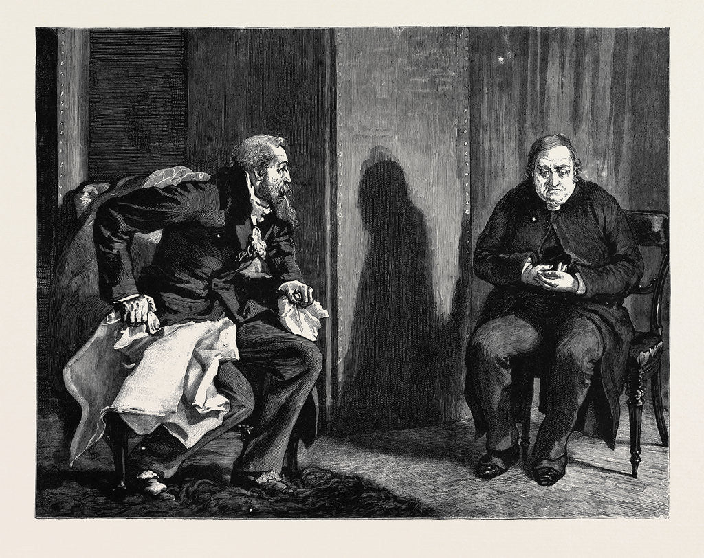 Detail of Marion Fay: A Novel, Mr. Greenwood Was Seated on the Edge of His Chair Rubbing His Two Hands Together. by Anonymous