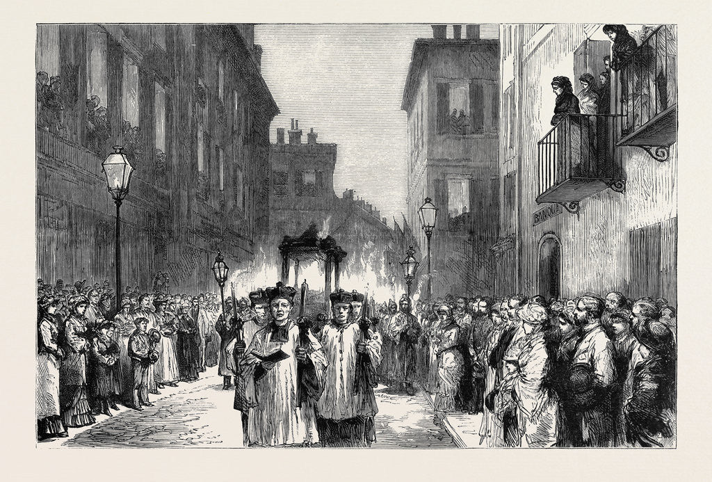 Detail of The Queen at Mentone: Her Majesty and Princess Beatrice Watching the Good Friday Procession from the Balcony of the British Vice-Consulate by Anonymous
