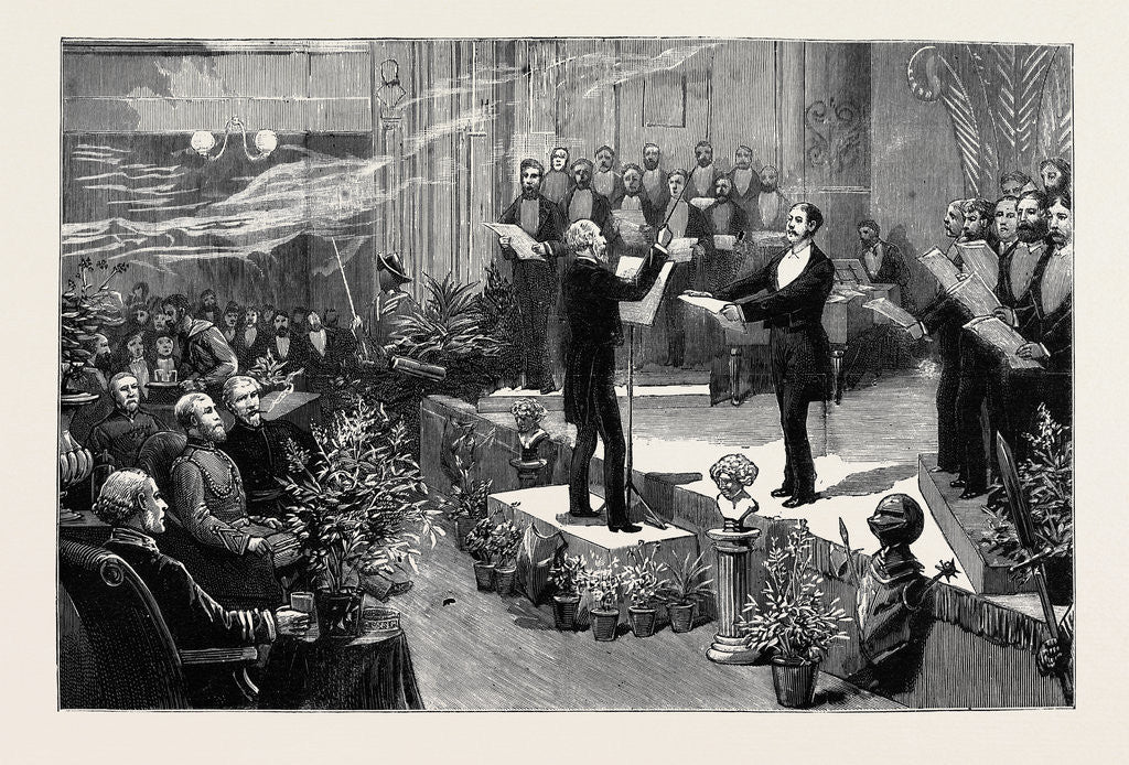 Detail of The Volunteers at Portsmouth: The Concert of the Minnesingers' Club in the Portland Hall by Anonymous