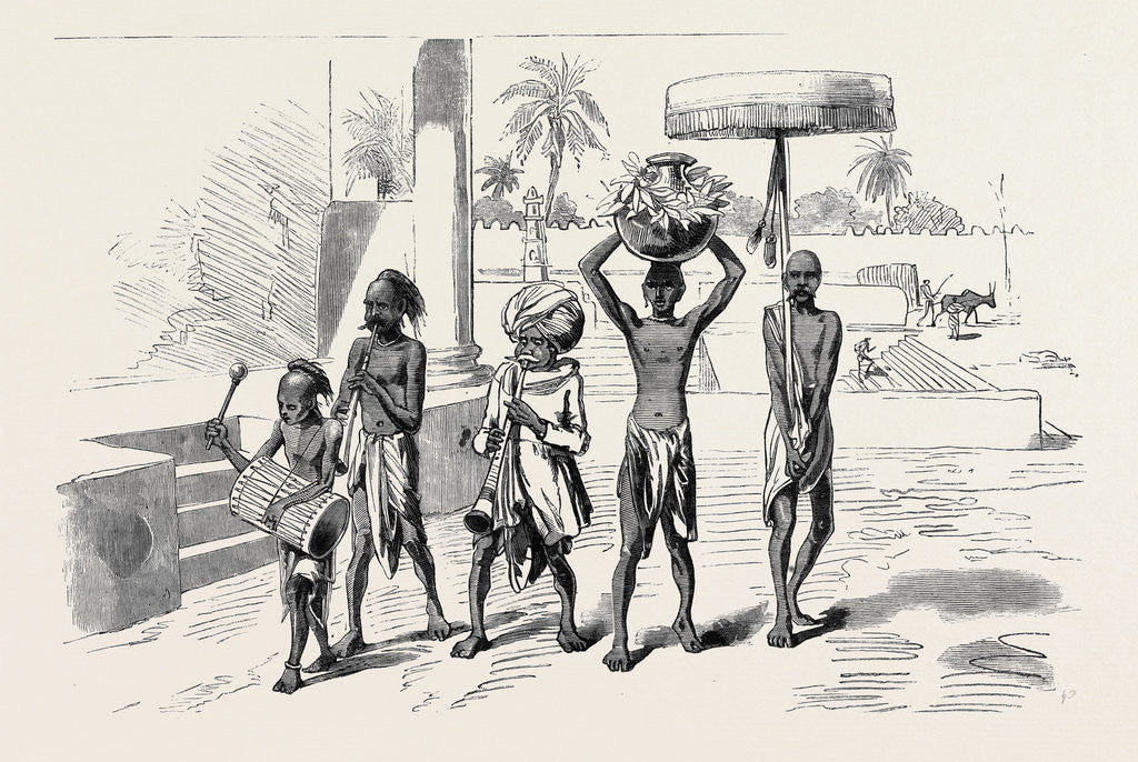 Detail of Round the World Yachting in the Ceylon, Madras: Bearing Holy Water by Anonymous