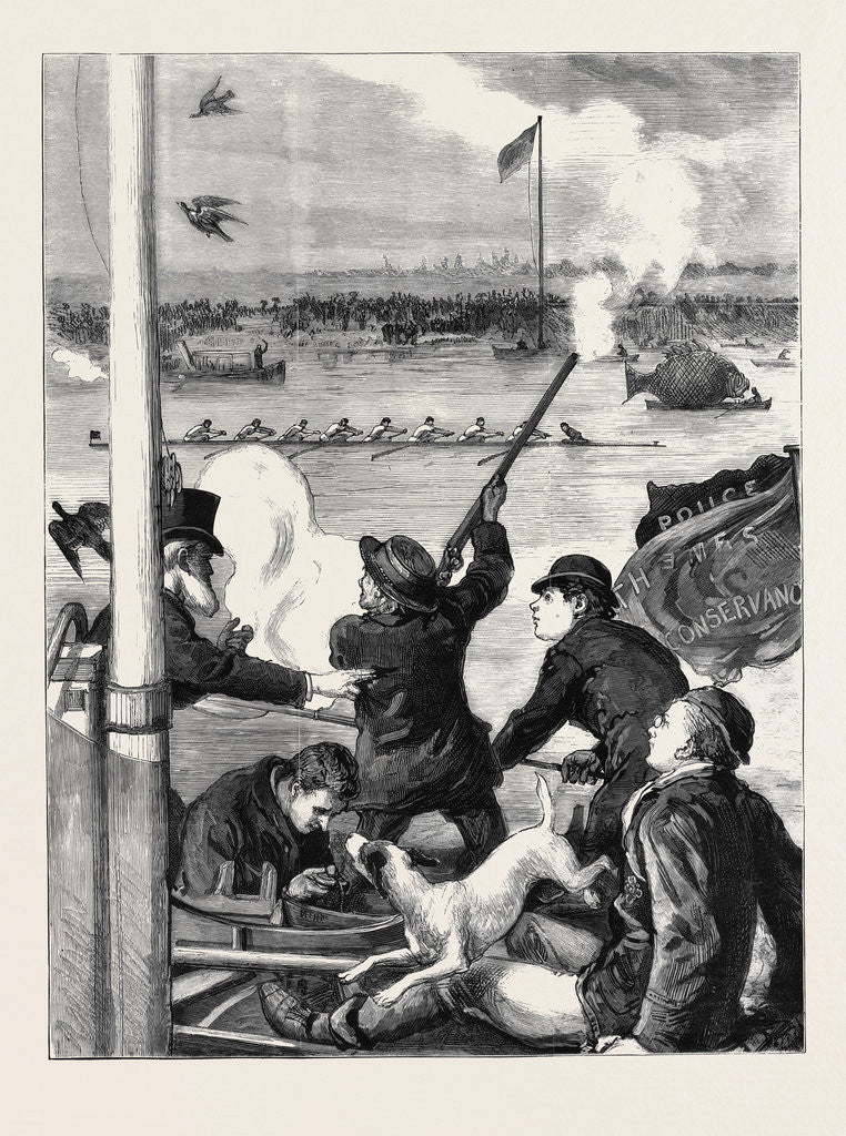 Detail of The Oxford and Cambridge Boat Race, the Finish: Cambridge Not in It by Anonymous