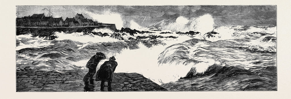 Detail of Pouring Oil on the Troubled Waters at Peterhead, March 1, 1882: Condition of the Sea Before Applying the Oil by Anonymous