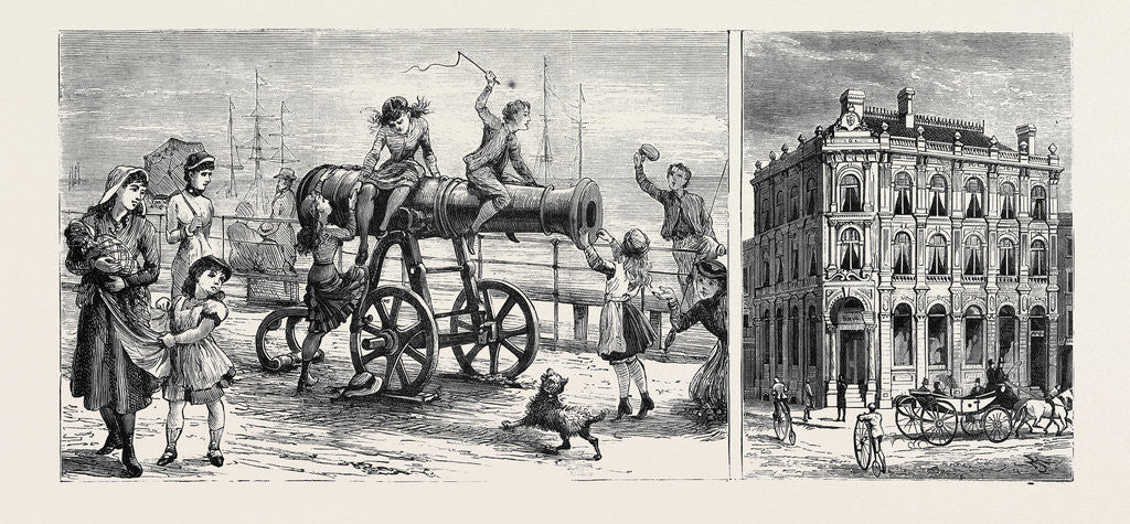 Detail of Hull: Russian Gun on the Pier, Offices of the Hull Banking Company by Anonymous