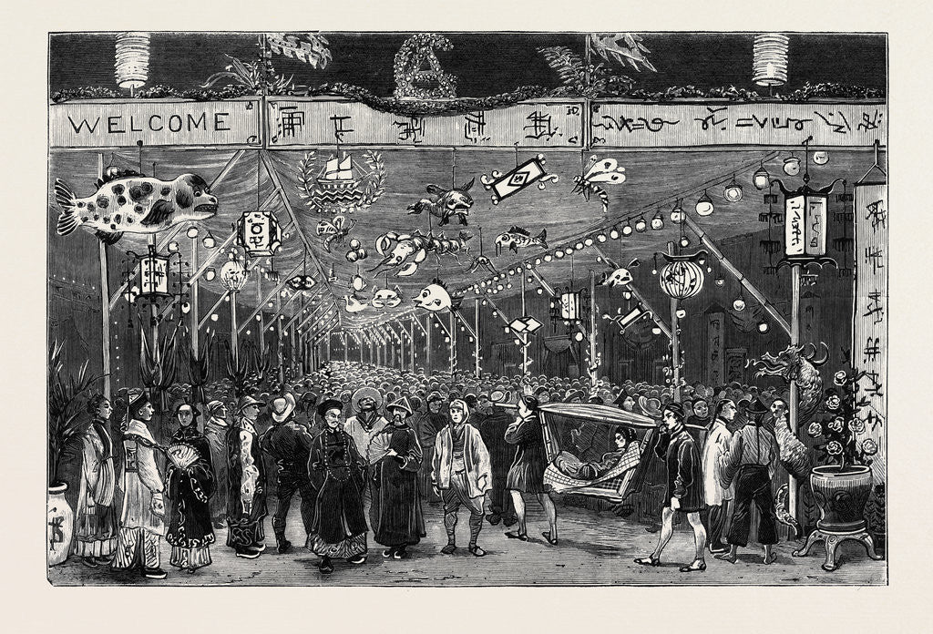 Detail of The Young Princes on Their Cruise: Illuminations at Singapore by Anonymous