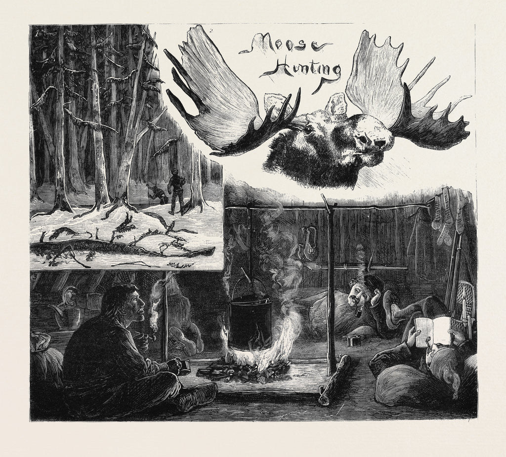 Detail of Moose Hunting in Nova Scotia by Anonymous