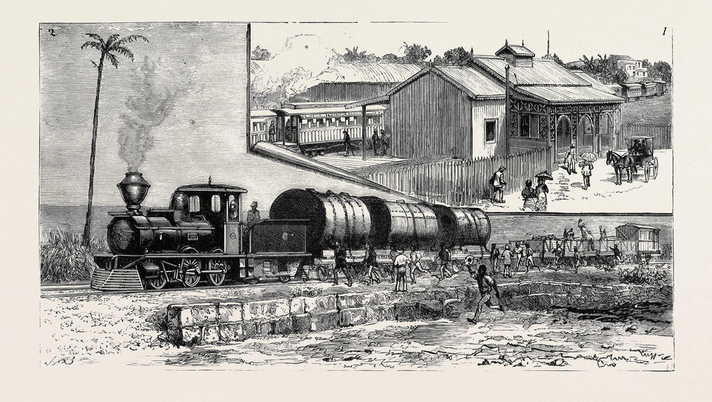 Detail of The New Railway at Barbadoes, British West Indies by Anonymous