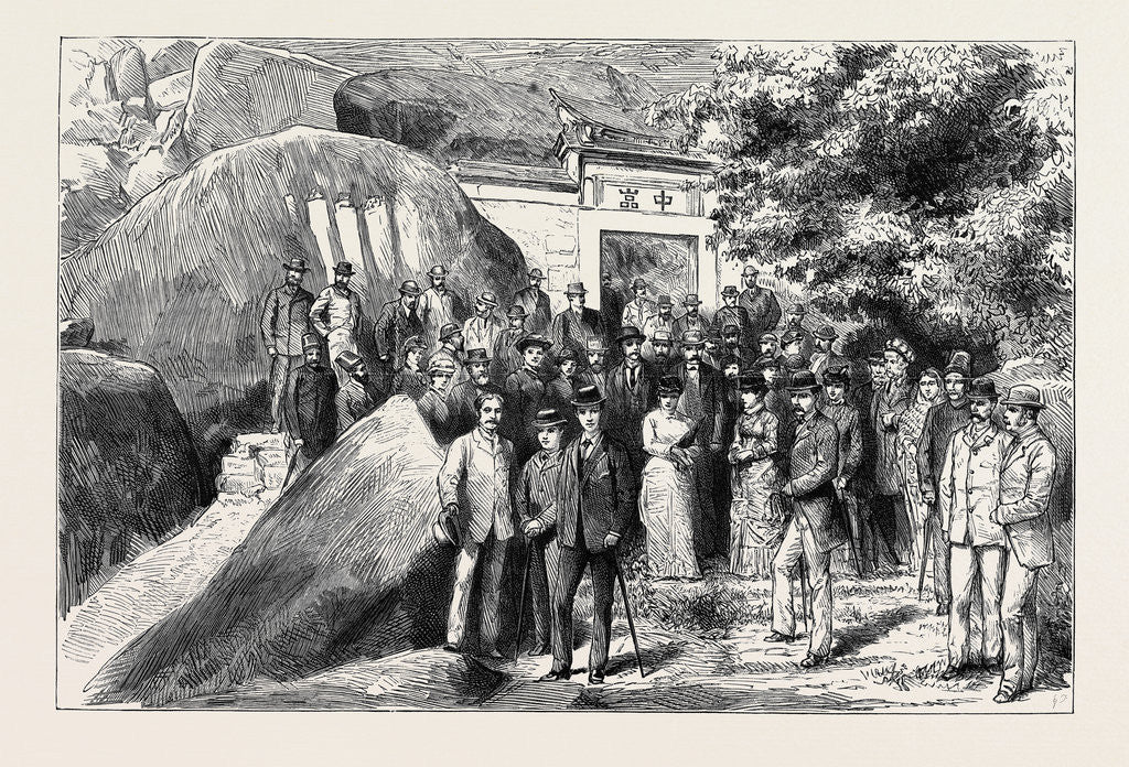 Detail of The Young Princes on Their Cruise: A Picnic at the Temple of Ten Thousand Rocks on Amoy Island by Anonymous