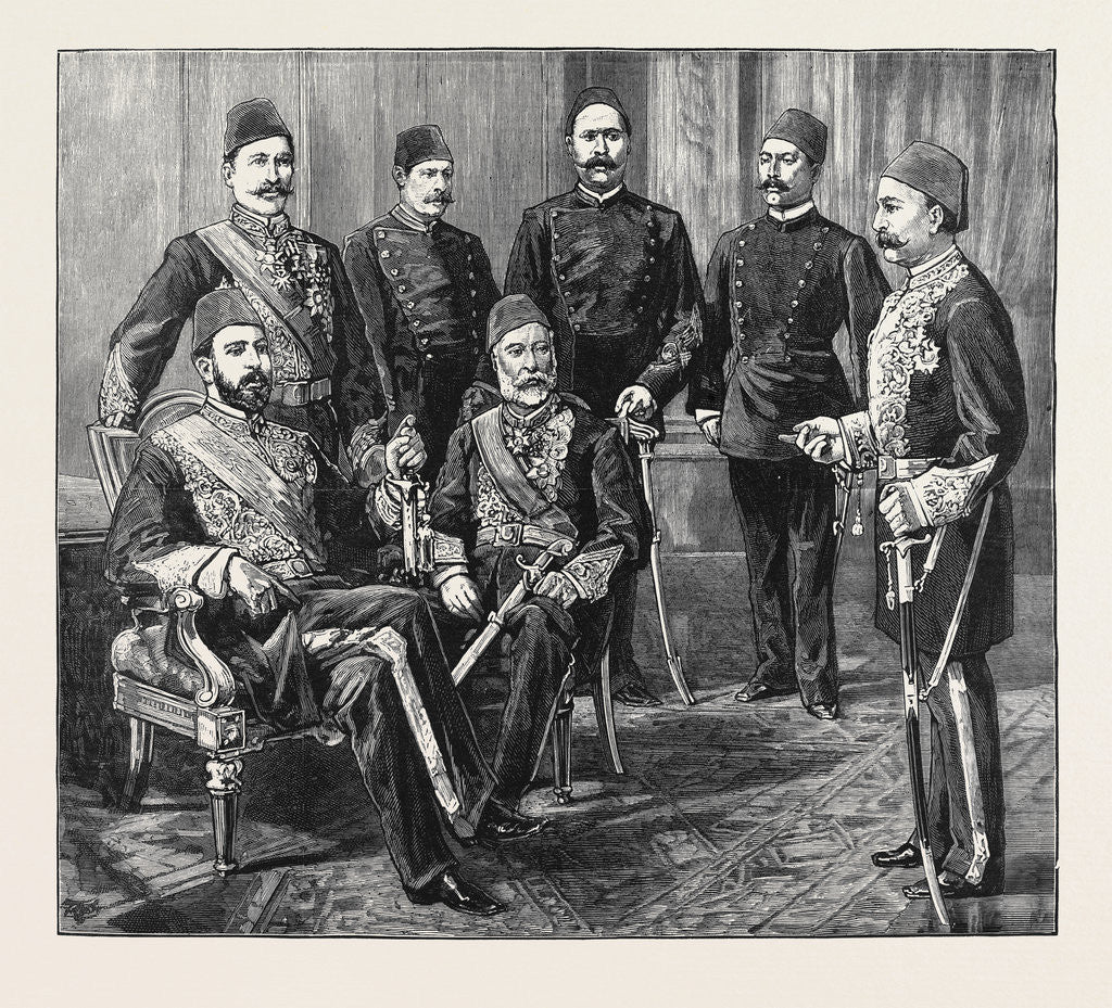 Detail of The Crisis in Egypt: The Khedive and Some Leaders of the National Party by Anonymous