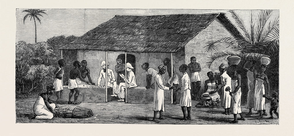 Detail of The Slave Trade on the East Coast of Africa: Released Slaves on the Universities' Mission Estate at Mbweni Near Zanzibar, Paying Wages by Anonymous