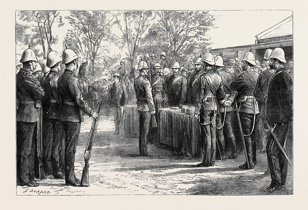 Detail of The Late Zulu War: Distribution of Medals to the Fifty-Eighth Regiment and the Natal Troops at Maritzburg by Sir Evelyn Wood by Anonymous